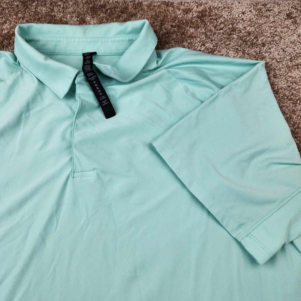 Lululemon Mens Evolution Polo Shirt XXL Mint Green Short Sleeve Golf LM3DIYS